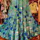 THE 'BONITA' STUNNING FLORAL AND BIRD PRINT DRESS IN EMERALD AND BLUE FROM OUR EXCLUSIVE SPANISH RANGE