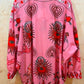THE 'MYSTIC LOVE' CANDY PINK HEARTS & CELESTIAL SUN PRINT STATEMENT OVERSIZED SHIRT