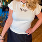 THE 'FALLEN ANGEL' ROCK CHICK STYLE T SHIRT WITH ANGEL WING DETAIL TO THE BACK