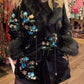 THE 'KIKI' LUXURIOUS VELVET COAT WITH STUNNING SEQUIN, FAUX FUR AND EMBROIDERED DETAIL