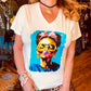 THE 'RETRO FRIDA' STATEMENT T SHIRT WITH FRIDA KAHLO TO THE FRONT CLASSIC WHITE