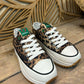 THE 'URBAN JUNGLE' SUPER COMFORT SPORTY LEOPARD PLATFORM PUMP STYLE TRAINERS FROM OUR HEAVENLY FEET RANGE