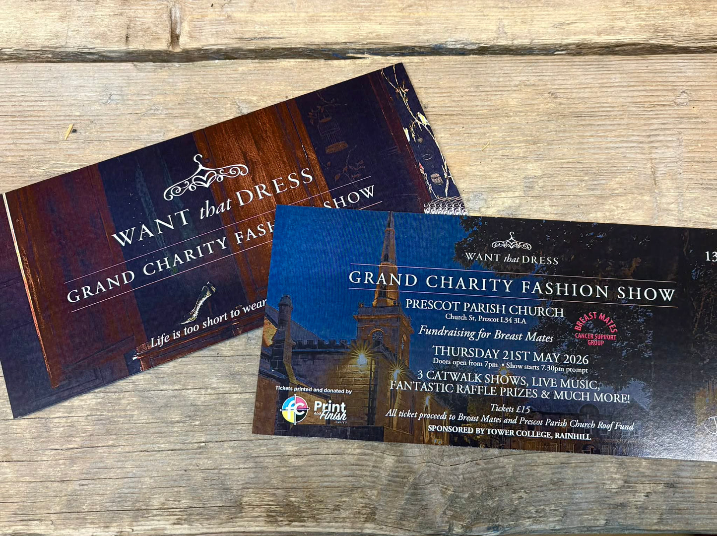 WANT THAT DRESS GRAND CHARITY FASHION SHOW TICKETS 21ST MAY SUPPORTING BREAST MATES CANCER SUPPORT