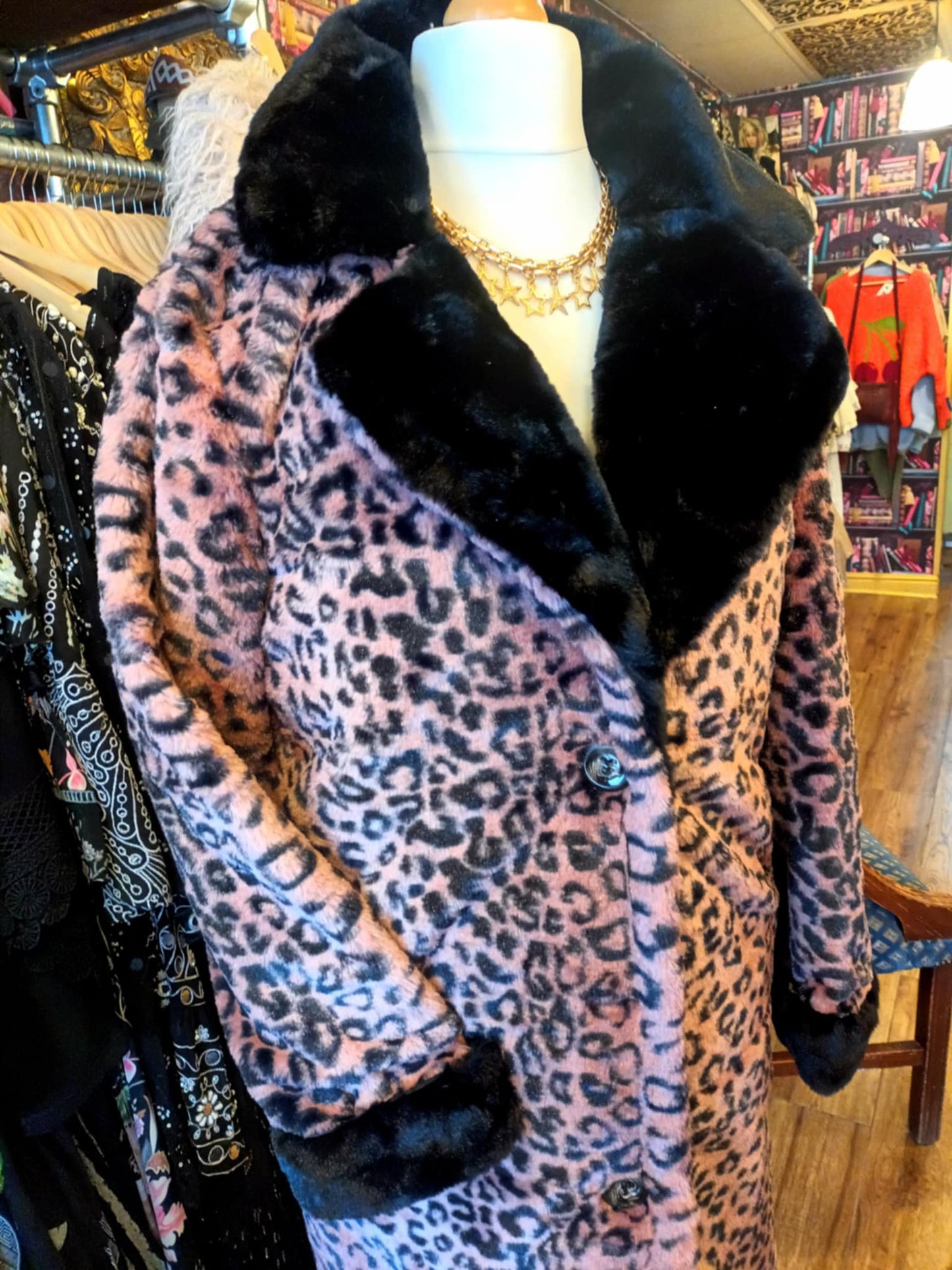 THE 'LEONA' EXQUISITELY SOFT PLUSH LEOPARD FAUX FUR COAT IN PINK OR BEIGE