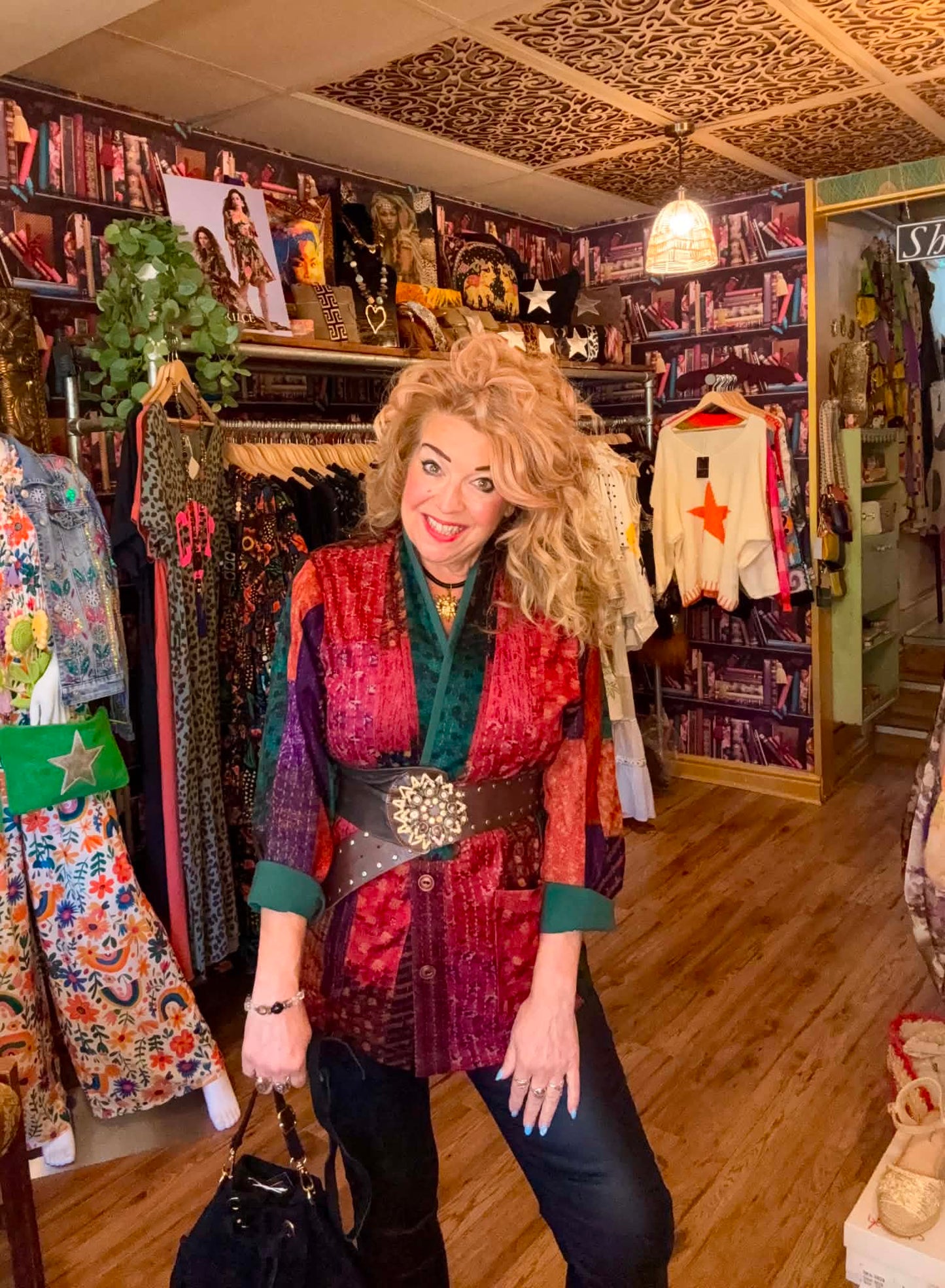 THE 'STEVIE' STUNNING BOHO 70'S STYLE JEWEL COLOURED PATCHWORK PRINT SOFT FEEL JACKET