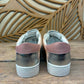 THE 'CANDY SUPERSTAR' FABULOUS RETRO SILVER STAR EMBELLISHED TRAINERS IN NUDE PINK AND WHITE