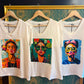 THE 'RETRO FRIDA' STATEMENT T SHIRT WITH FRIDA KAHLO TO THE FRONT CLASSIC WHITE