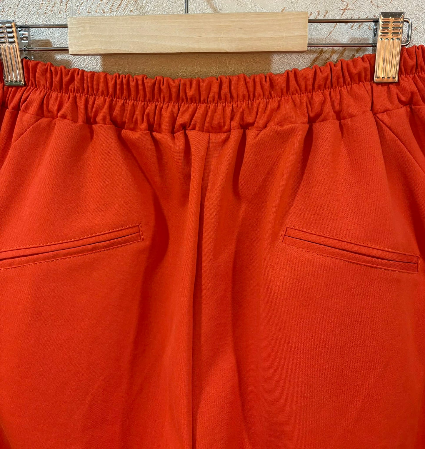 THE 'HAVANA' FABULOUSLY FLATTERING TAPERED BARREL LEG STRETCH TROUSERS IN VIBRANT ORANGE