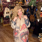 THE 'CELESTIAL LOVE' COSY OVERSIZED BUTTON FRONT BLANKET COAT WITH HEARTS, SUNS AND MYSTIC EYES