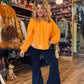 THE 'HALLE SEVENTIES' ULTRA FLATTERING SUPER STRETCH VINTAGE STYLE FLARED PULL ON JEANS