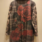 THE 'URBAN ROSES' STUNNING TARTAN AND LEOPARD STATEMENT BLANKET COAT WITH STRIKING BACK DETAIL