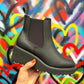 THE 'LUNA' CONTEMPORARY WEDGE PLATFORM CLASSIC BLACK BOOT FROM OUR SUPER COMFORT 'LITESOLES' RANGE