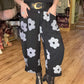 THE 'DAISY' FABULOUS RELAXED FIT RETRO DAISY PRINT POCKET DETAIL TROUSERS
