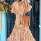 'ELEANOR' STUNNING PLISSE ANGEL SLEEVE MAGIC DRESS WITH SWISHY HEM AND TASSEL TIE DETAIL. ICE CREAM COLOURS