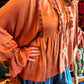 EL IMPRESIONANTE TOP DE MURCIÉLAGO ESTILO VINTAGE 'ANNIE' CON VOLANTES Y DETALLES DE ENCAJE EN CINCO COLORES A elegir