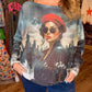 THE 'FRENCHIE' LIGHTWEIGHT RELAXED FIT KNITTED TOP WITH PARISIAN LADY PRINT