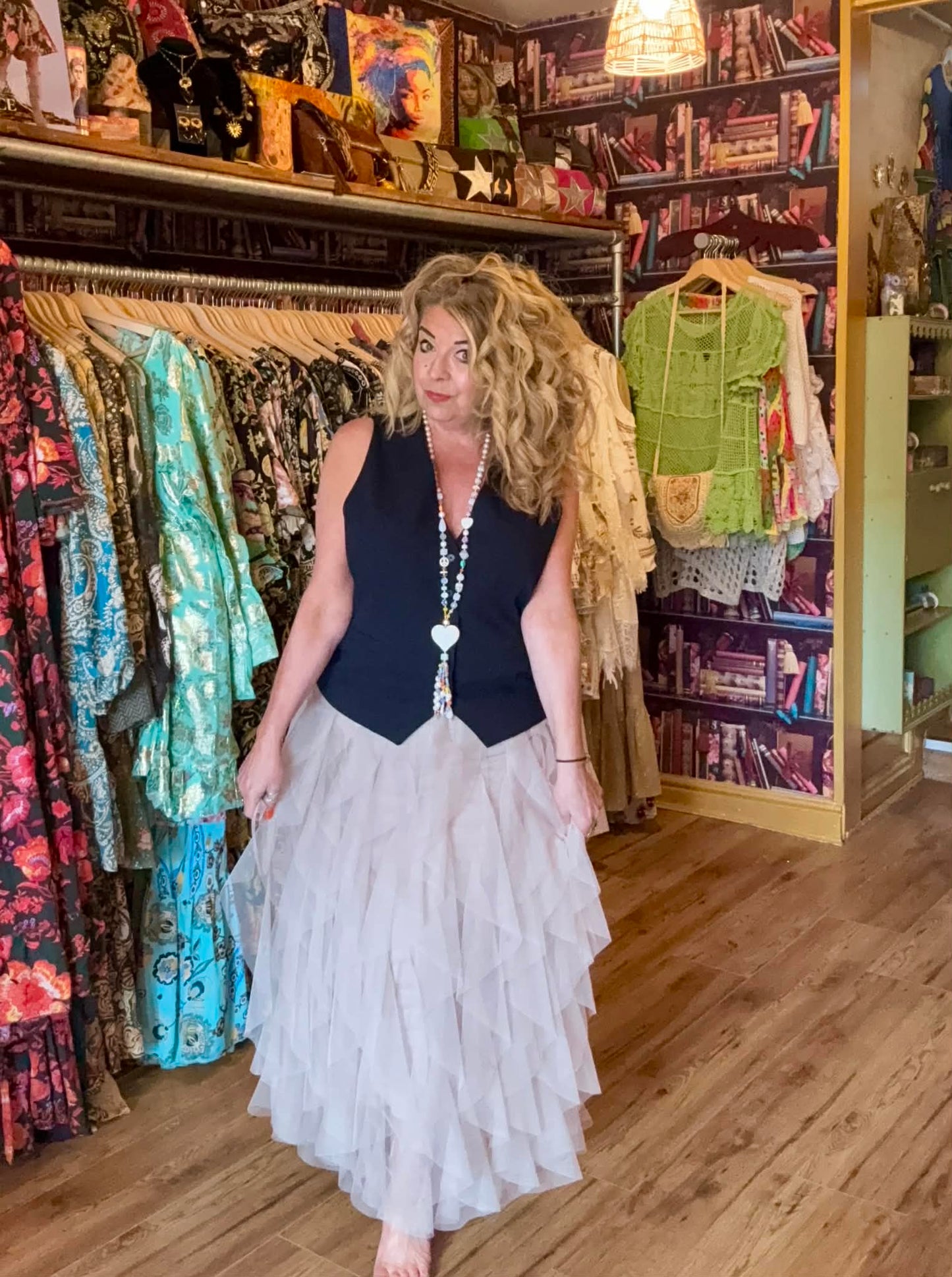 THE 'CARRIE' BEAUTIFUL TULLE WATERFALL SKIRT IN ANTIQUE CREAM OR BLUSH PINK