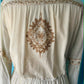THE 'PALOMA' 100% COTTON STUNNING RICHLY EMBELLISHED IVORY BELL SLEEVE BOHEMIAN DRESS FROM OUR EXCLUSIVE SPANISH COLLECTION
