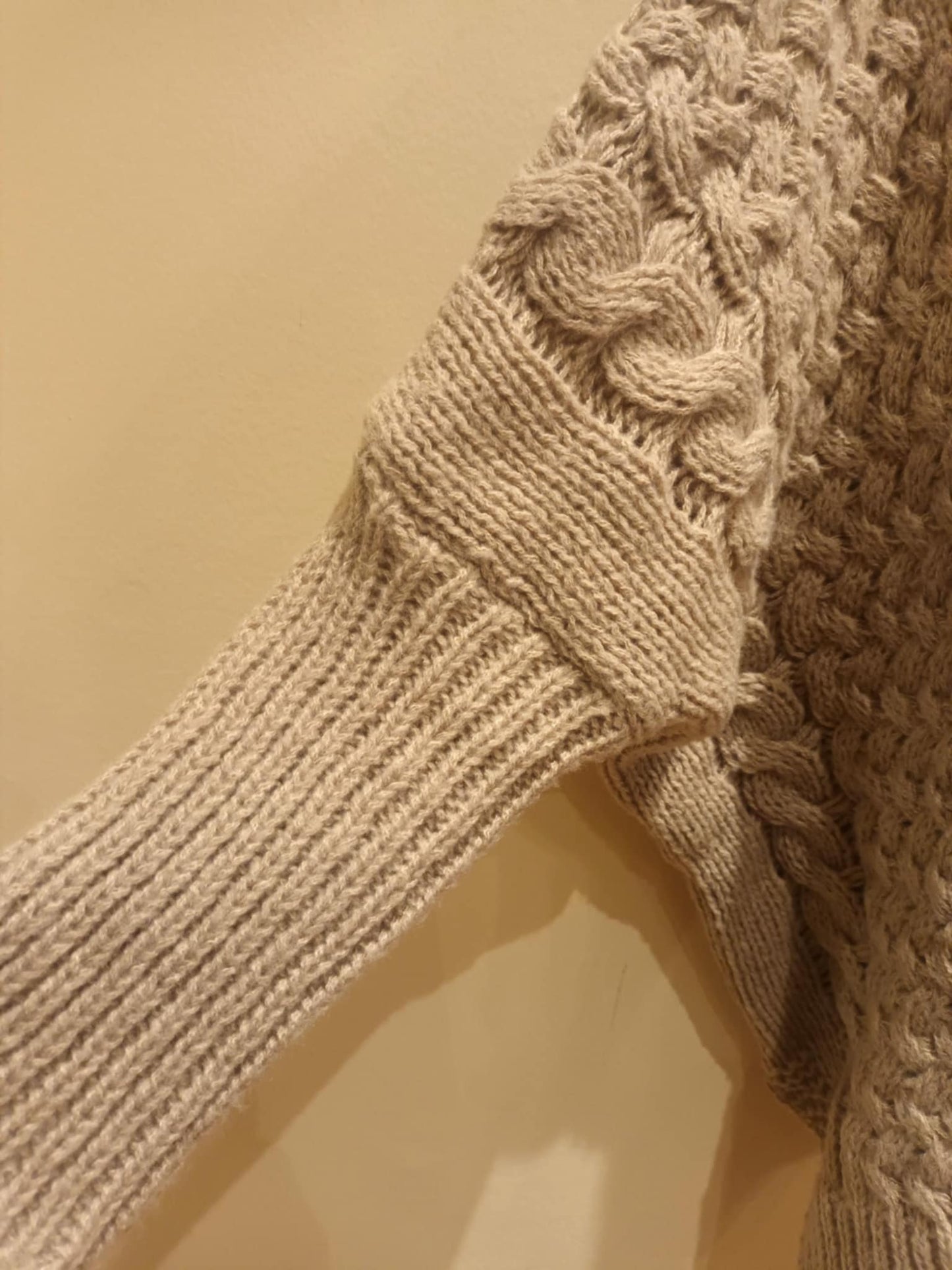 THE 'COASTAL GLOW' EXQUISITE QUALITY FUNNEL NECK CABLE KNIT WITH SPLIT DETAIL HEMLINE