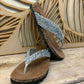 THE 'CAPRI' STUNNING SILVER RHINESTONE TOE POST FOOTBED SANDALS SUPER COMFORT SOLE