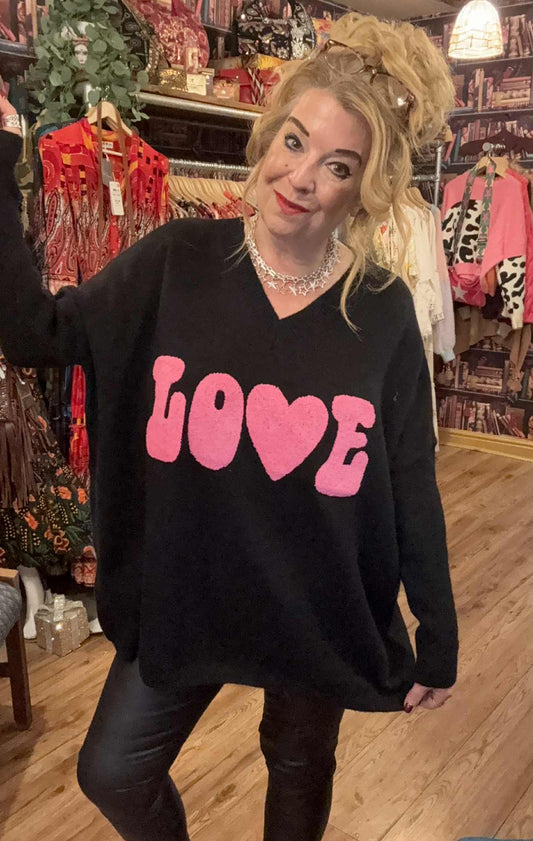 THE 'LOVE ME DO' COSY VINTAGE 70'S STYLE OVERSIZED DROP SLEEVE JUMPER IN BLACK OR BEIGE