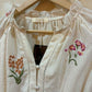 THE 'HERITAGE' BEAUTIFUL LINEN BLEND DELICATELY EMBROIDERED BLOUSE WITH LACE DETAIL