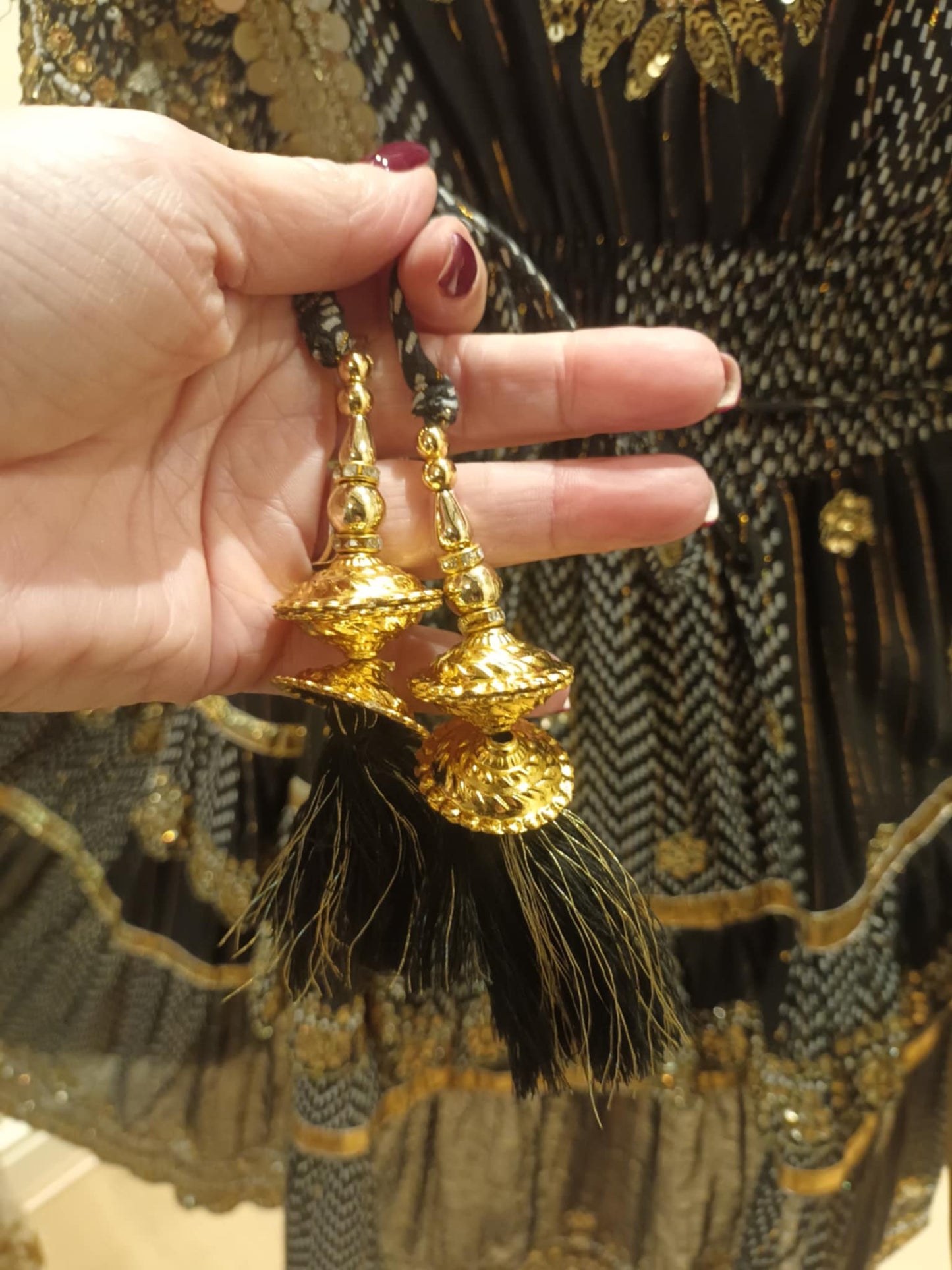 THE 'NATALIA' RICHLY BEADED FLIPPY BOHEMIAN DRESS IN BLACK/GOLD OR CREAM/GOLD FROM OUR SPANISH COLLECTION