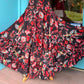 THE 'BIRD OF PARADISE' BREATHTAKING FULL CIRCLE VIBRANT BIRDS AND FLORALS PRINT SKIRT FROM OUR EXCLUSIVE SPANISH COLLECTION