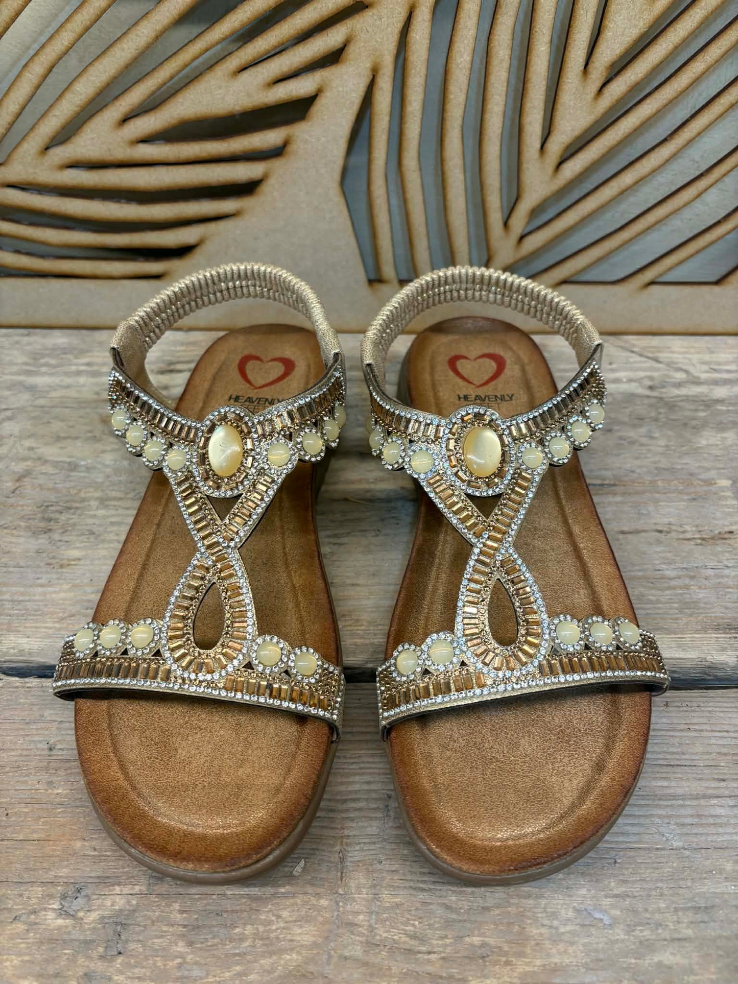 THE 'GOA' STUNNING JEWEL EMBELLISHED SUPER COMFORT CUSHION SOLE T BAR SANDAL