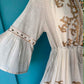THE 'PALOMA' 100% COTTON STUNNING RICHLY EMBELLISHED IVORY BELL SLEEVE BOHEMIAN DRESS FROM OUR EXCLUSIVE SPANISH COLLECTION