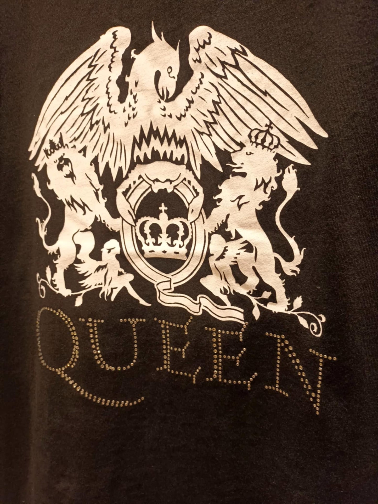 'ROCK STAR RANGE' AUTHENTIC FEMALE FIT DIAMANTE QUEEN T SHIRT