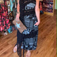 THE 'CARNABY' STUNNING URBAN CHIC STYLE NEWSPAPER PRINT LATTICE DRESS WITH FRINGE ITALIAN DESIGN