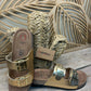 THE 'MADRID' CLASSIC SHIMMERY GOLD FOOTBED SUPER COMFORT SLIDER