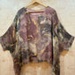 THE 'SIENNA' LUXURIOUS SILK BLEND MARBLE PRINT TWO PIECE FLOATY TROUSER SUIT PINK, KHAKI OR BLUE