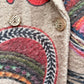 THE 'CELESTIAL LOVE' COSY OVERSIZED BUTTON FRONT BLANKET COAT WITH HEARTS, SUNS AND MYSTIC EYES