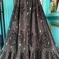 THE 'SEVILLE SUNSET' BEAUTIFUL RICH EMBROIDERED BLACK COTTON DRESS WITH GOLD AND SILVER DETAIL