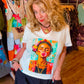THE 'COOL FRIDA' STATEMENT T SHIRT WITH FRIDA KAHLO MOTIF TO THE FRONT CLASSIC WHITE