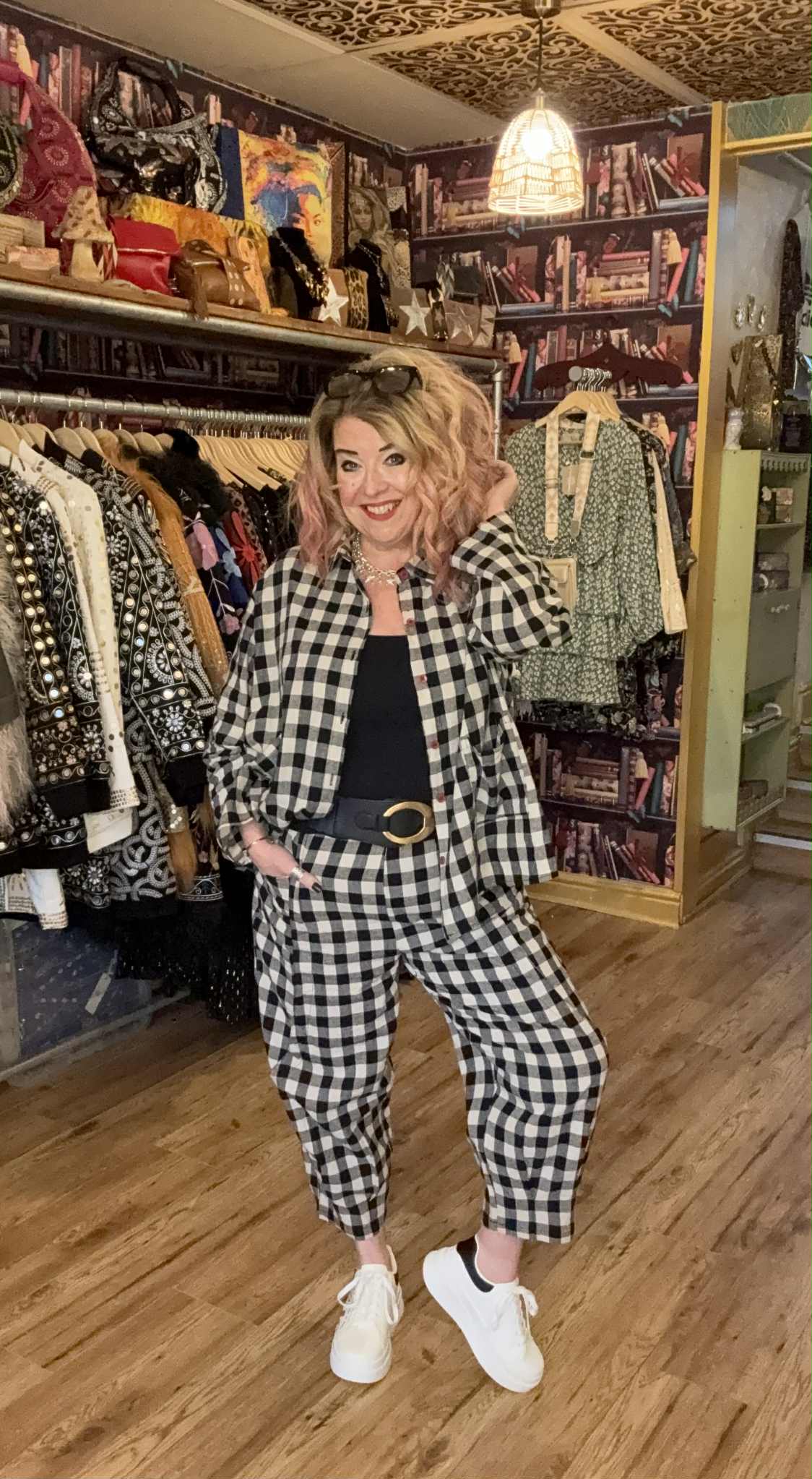 THE 'GILLY' TIMELESS AND CLASSIC GINGHAM POCKET DETAIL COCOON TROUSERS MATCHING TOP AVAILABLE