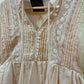 THE 'MARTHA' BEAUTIFUL VINTAGE 70'S FOLK STYLE PINTUCK AND LACE TASSEL DETAIL SMOCK TOP
