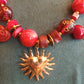 THE 'CELESTIAL LOVE' BEAUTIFUL BEADED AND EMBELLISHED NECKLACE IN RUBY OR AMBER