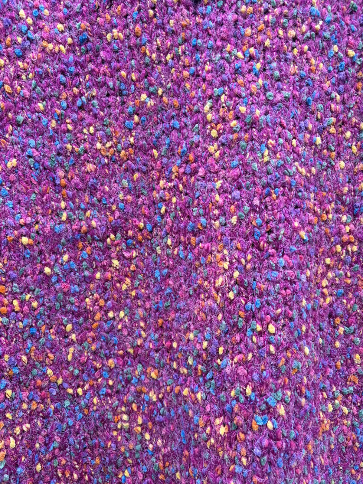THE 'COSIMA' VINTAGE STYLE RAINBOW COLOURED BOUCLE KNIT LONG LENGTH TANK TOP