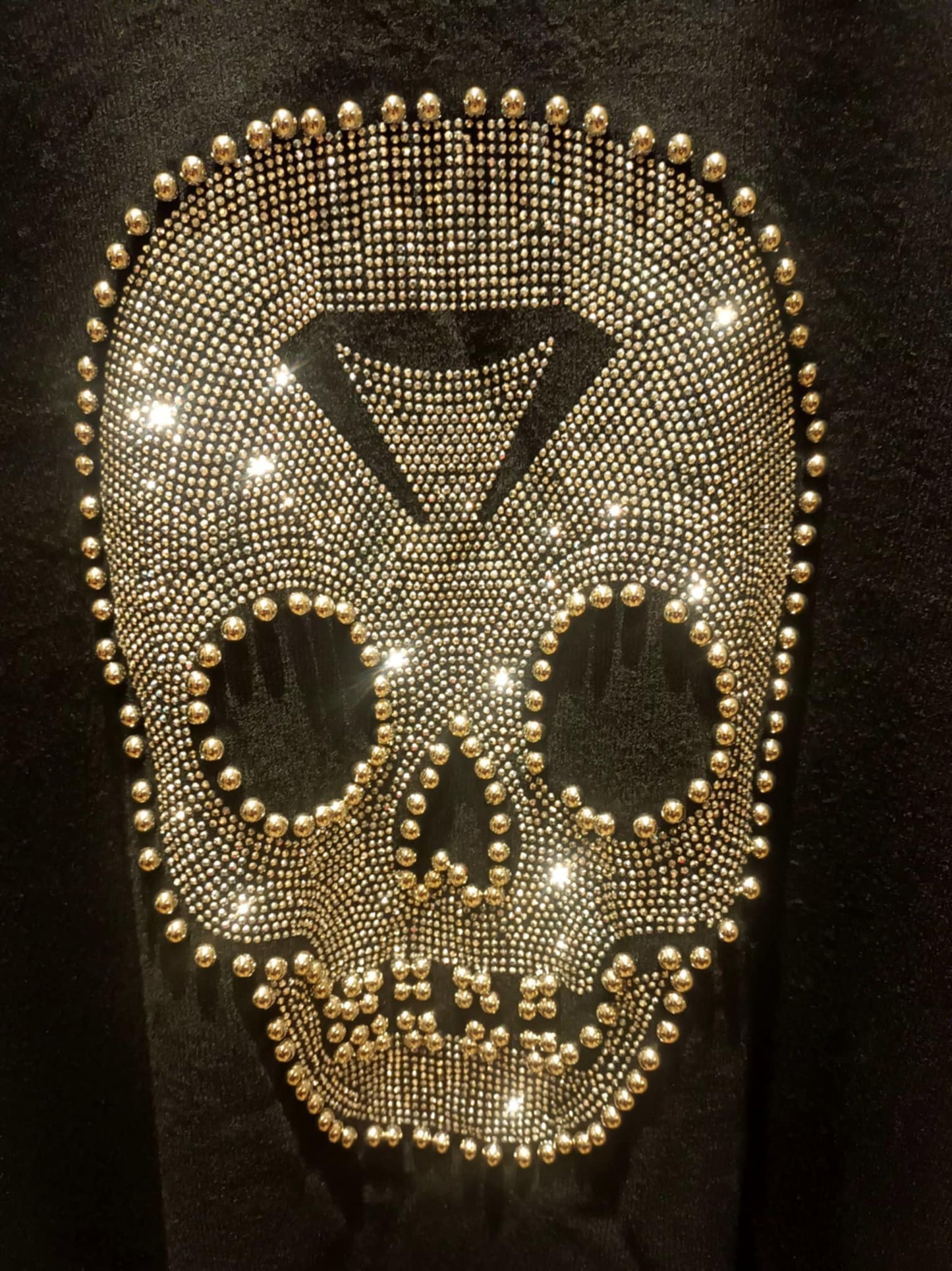 THE 'CRYSTAL SKULL' LUXE FEEL SLINKY OVERSIZED JUMPER IN BLACK AND SILVER