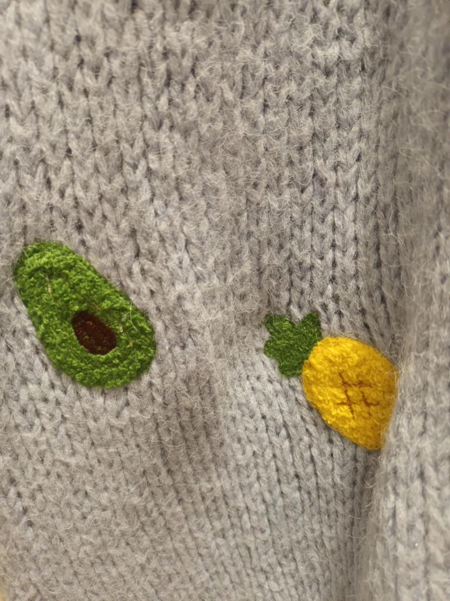 THE 'FEELING FRUITY' FABULOUSLY COSY EMBROIDERED SNUGGLE CARDIGAN IN SAGE GREEN OR POWDER BLUE