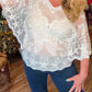 THE 'WOODSTOCK' SNOWY WHITE 70'S STYLE ANGEL SLEEVE EMBROIDERED SHEER SLEEVE TOP