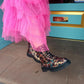 THE 'PANSY' STUNNING MULTI PANSY PATTERN LACE UP SUPER COMFORT LACE UP/ZIP BOOTS VEGAN FRIENDLY