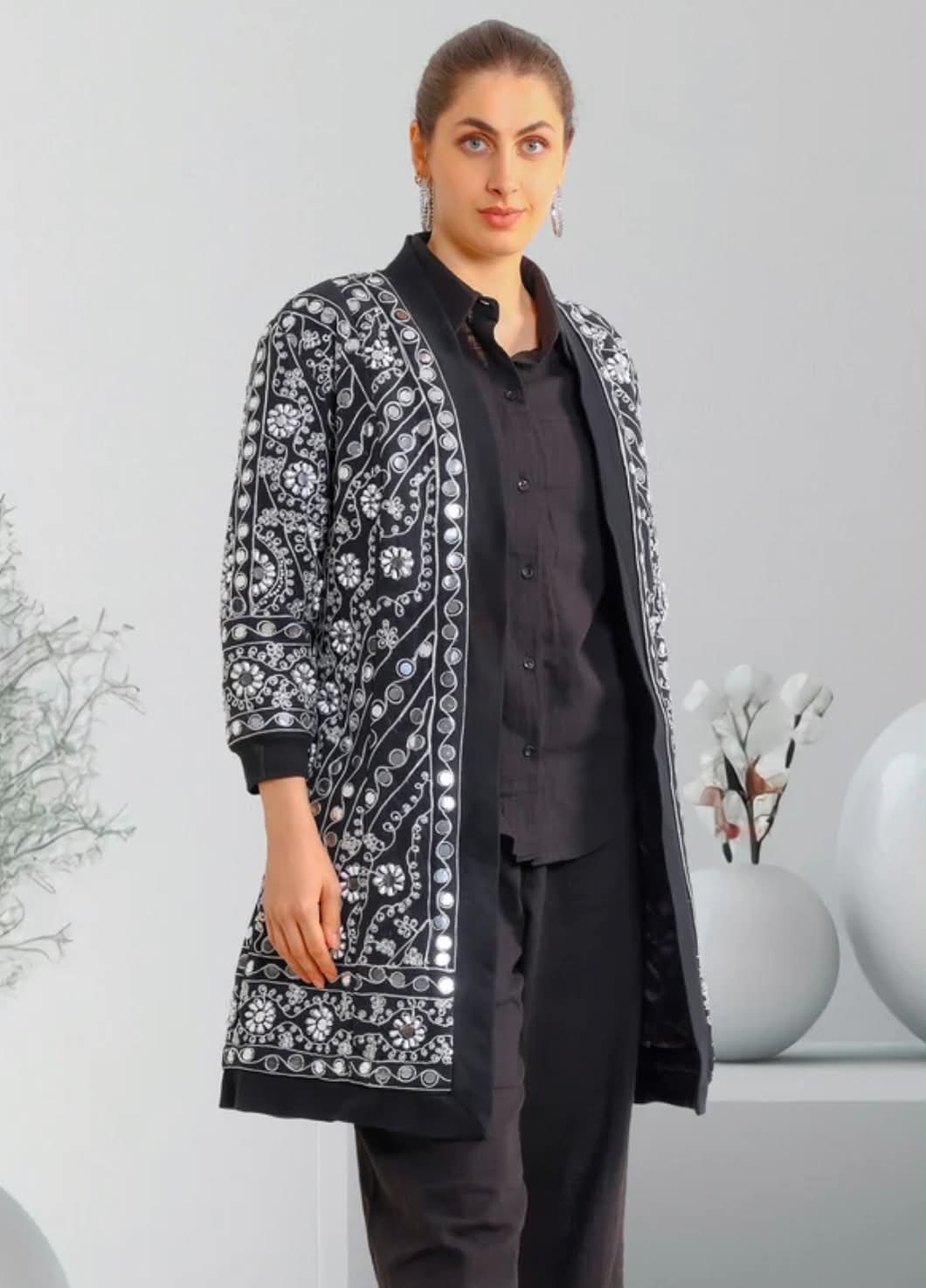 THE 'NURIA' STUNNING RICHLY BEADED AND EMBROIDERED LONG COAT FROM OUR EXCLUSIVE SPANISH COLLECTION THREE COLOURS