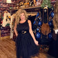 THE 'RAVEN' STUNNING FROTHY BLACK TULLE SKIRTED DRESS WITH DETACHABLE SUPERSOFT JUMPER TOP