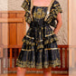 THE 'NATALIA' RICHLY BEADED FLIPPY BOHEMIAN DRESS IN BLACK/GOLD OR CREAM/GOLD FROM OUR SPANISH COLLECTION