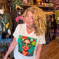 THE 'CACTUS FRIDA' STATEMENT T SHIRT WITH FRIDA KAHLO TO THE FRONT CLASSIC WHITE
