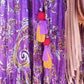 'ELEANOR' STUNNING PLISSE ANGEL SLEEVE MAGIC DRESS WITH SWISHY HEM AND TASSEL DETAIL MAGENTA PRINT